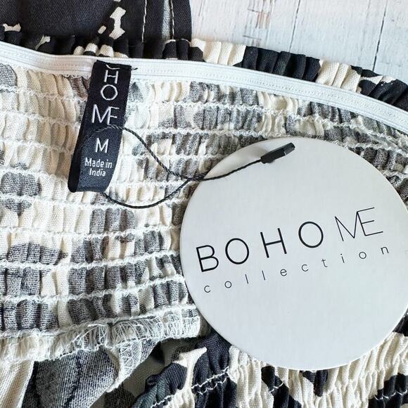 Boho Me Elastic Waist Wide Leg Casual Pants Ikat Print Size Medium - Picture 3 of 6